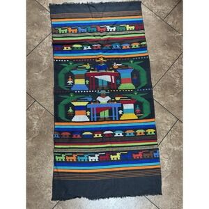Vintage Hand Woven 22" x 41" Tapestry Hanging Cloth Ethnic Guatemala